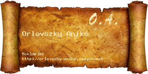 Orlovszky Anikó névjegykártya